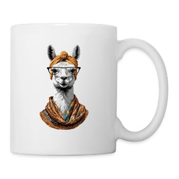 Lama Liebende Mama Lustiges Design Muttertag - Tasse - Weiß - Rechts