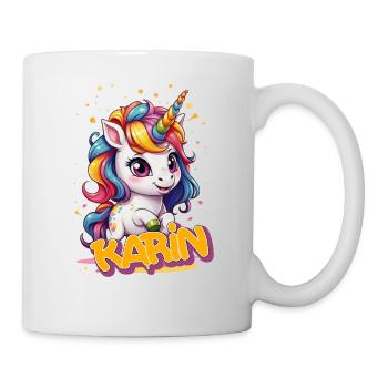 KARIN - Beautiful girl name with cute unicorn - Mug - white - Right