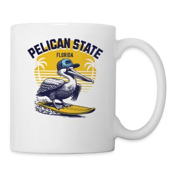 Pelican State Florida USA Sufer Pelikan - Tasse - Weiß - Rechts
