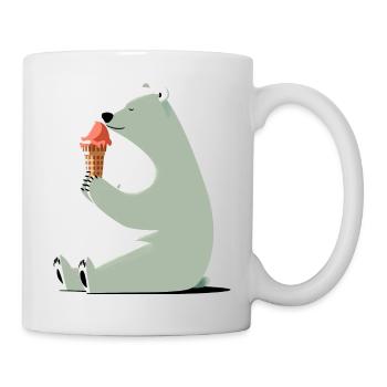 Ours polaire avec crème glacée - Mug blanc - blanc - Droite