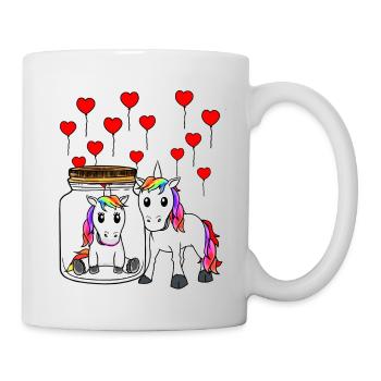 Einhörner Liebeskummer Trennung Valentinstag - Tasse - Weiß - Rechts