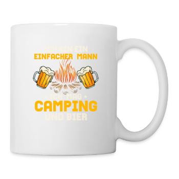 Ich bin ein einfacher Mann Ich mag Camping Urlaub - Tasse - Weiß - Rechts