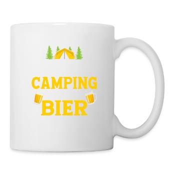 Weißt du, was sich auf Camping reimt? Bier Camper - Tasse - Weiß - Rechts