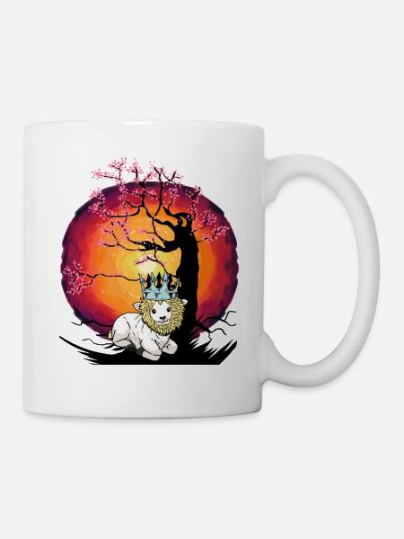 Baum Kirschblüte Kirschblüte Schaf Löwe Krone - Tasse - Weiß