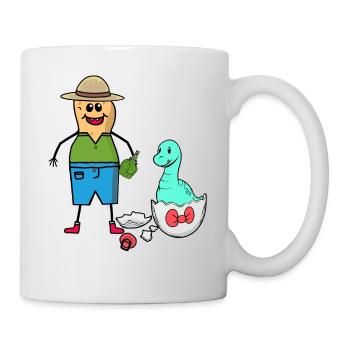 Cacahuète Zookeeper Dino bébé oeuf de naissance - Mug blanc - blanc - Droite