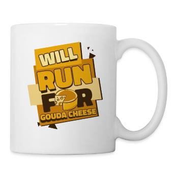 Courir pour le fromage Gouda Queso Cheesemonger - Mug blanc - blanc - Droite