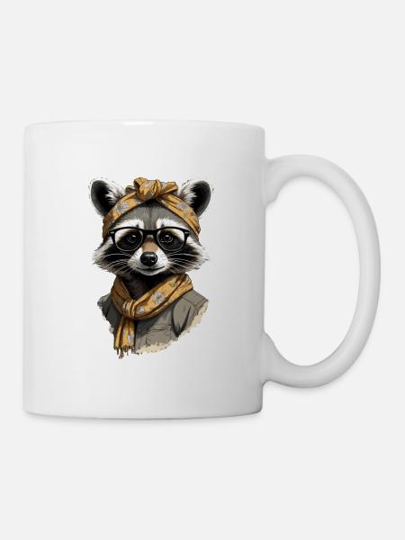 Mama Raccoon Raccoon Amoureux du raton laveur - Mug blanc - blanc