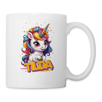 TILDA - Beautiful girl name with cute unicorn - Mug - white - Right