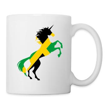 Einhorn Jamaika Flagge Shirt Magisches Einhorn Jamaika - Tasse - Weiß - Rechts