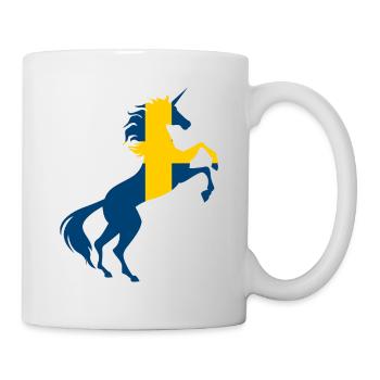 Licorne Suède Drapeau T-Shirt Licorne Magique Suédois - Mug blanc - blanc - Droite