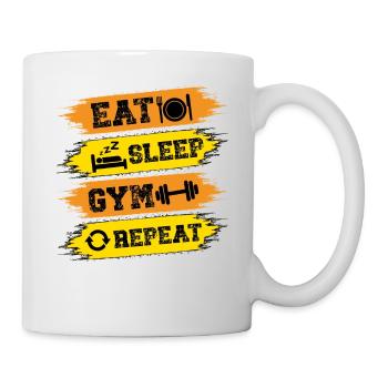 EAT SLEEP GYM REPEAT. Fitness, Sports, Training, - Mug - white - Right
