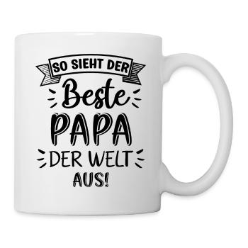 So Sieht der Beste Papa der Welt aus Vater Sprüche - Tasse - Weiß - Rechts