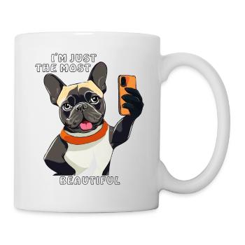 HUND SMARTPHONE I'M JUST THE MOST BEAUTIFUL - Tasse - Weiß - Rechts
