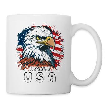 PYGARGUE À QUEUE BLANCHE MY LOVE USA - Mug blanc - blanc - Droite