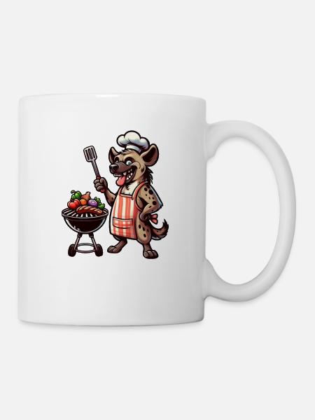 Sommer BBQ mit Chef-Hyäne - Tasse - Weiß