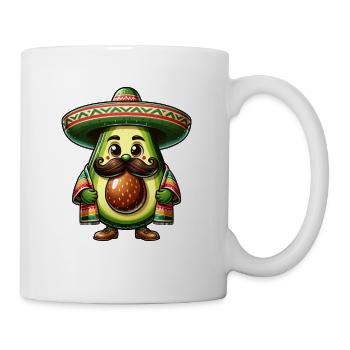 Avocat Cinco de Mayo avec moustache - Mug blanc - blanc - Droite