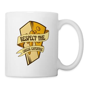 Respektieren Sie den Käse-Know-how-Käsehändler - Tasse - Weiß - Rechts