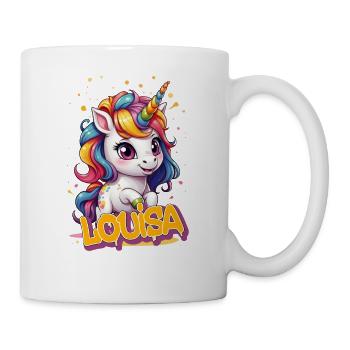 LOUISA - Beau prénom de fille avec une jolie licorne - Mug blanc - blanc - Droite