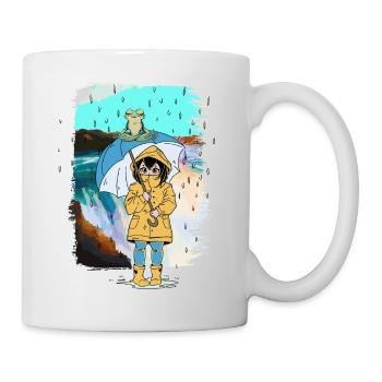 Frog, Girl, Rain, Weather, Toad, Child - Mug - white - Right