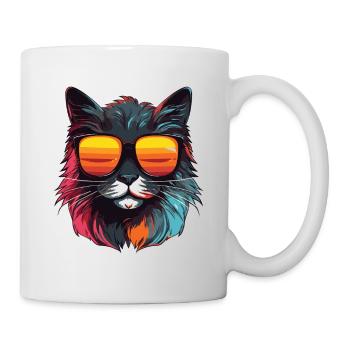 Tête de chat Cool - Mug blanc - blanc - Droite