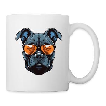 Portrait de chien Staffordshire Bull Terrier - Mug blanc - blanc - Droite