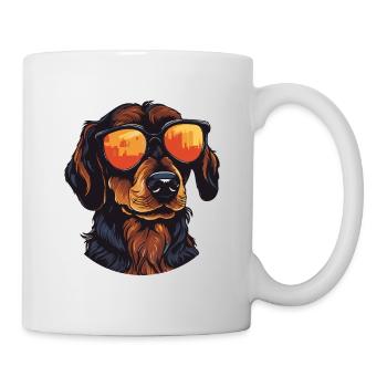 Dachshund Hund Kopf Dackel - Tasse - Weiß - Rechts