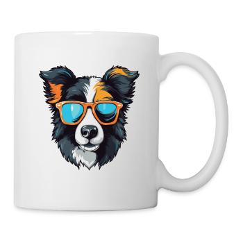 Border Collie Tête De Chien Cool - Mug blanc - blanc - Droite