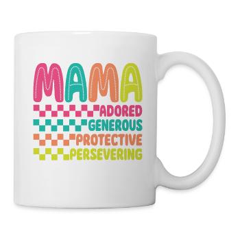Rétro à carreaux Mama Mom Fête des mères - Mug blanc - blanc - Droite