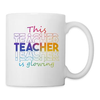 This Teacher Is Glowing Hello Summer Funny End Of - Mug - white - Right