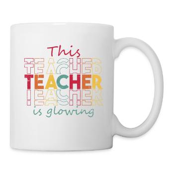 This Teacher Is Glowing Hello Summer Funny End Of - Mug - white - Right