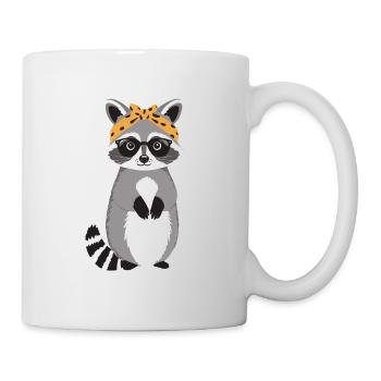Mama Raccoon Raccoon Amoureux du raton laveur - Mug blanc - blanc - Droite