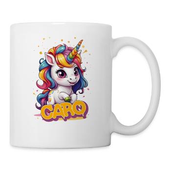 CARO - Beau nom de fille avec une jolie licorne - Mug blanc - blanc - Droite