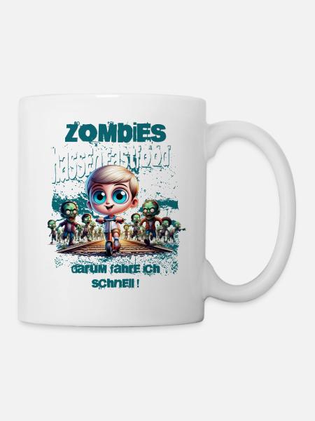 Zombies hassen Fastfood - Tasse - Weiß