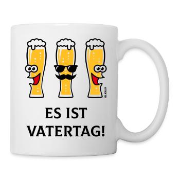Es Ist Vatertag! (3 Biergläser / Bier / 3C) - Tasse - Weiß - Rechts
