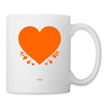 Das orangefarbene Herz - Tasse - Weiß - Rechts