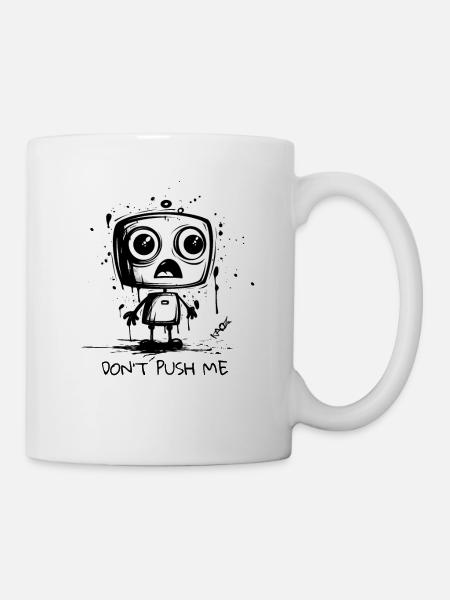 Robot mignon : Ne me poussez pas - Mug blanc - blanc