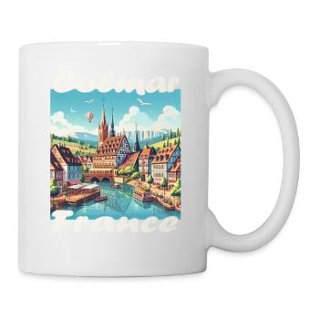 Colmar Altstadt Hafen und Kanal im Kolonialstil - Tasse - Weiß - Rechts