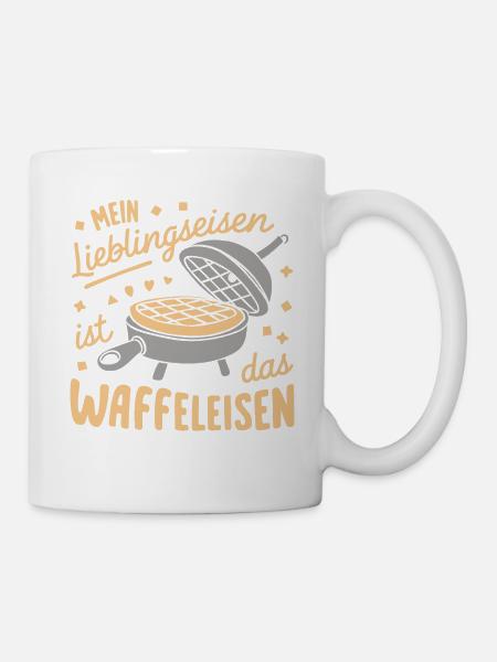 Lustiger Wortwitz Waffeln Backen Essen - Tasse - Weiß