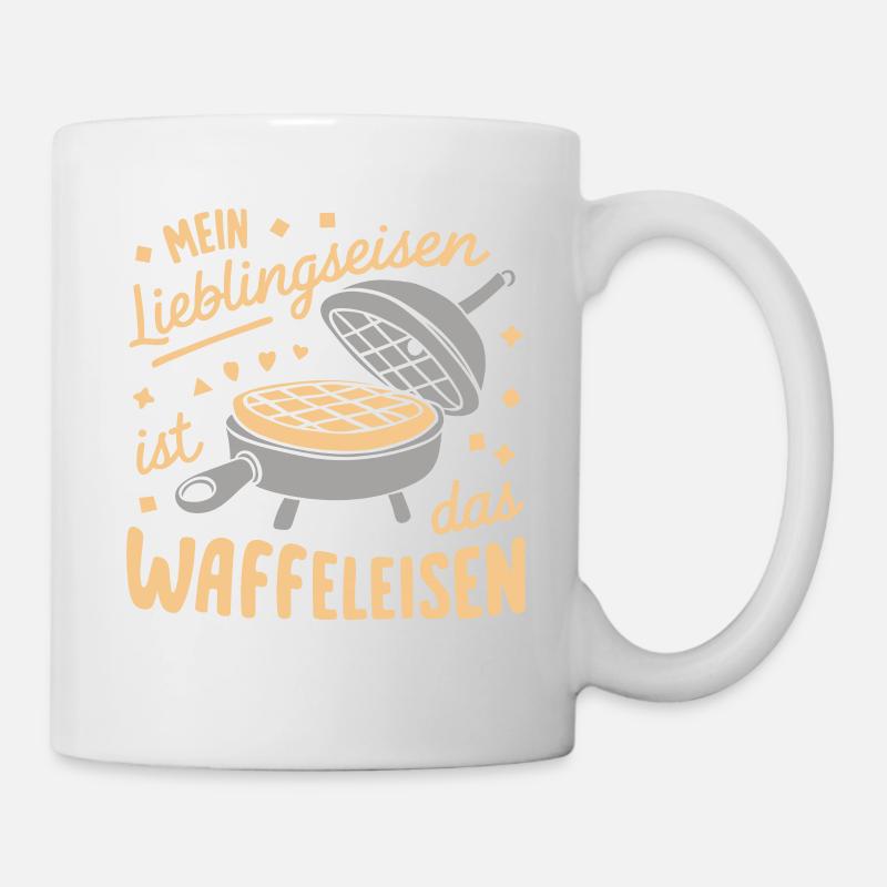 Lustiger Wortwitz Waffeln Backen Essen - Tasse - Weiß