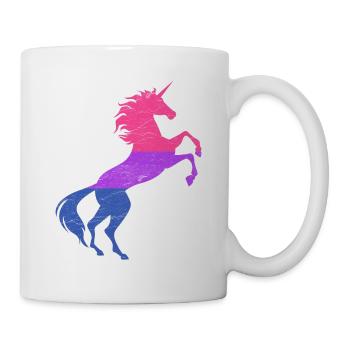 Bisexuelle Pride Flagge Einhorn T-Shirt LGBT Bi Pride - Tasse - Weiß - Rechts