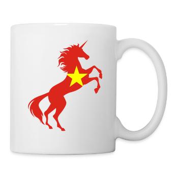 Licorne Vietnam Drapeau T-Shirt Licorne magique Jeu de mots - Mug blanc - blanc - Droite