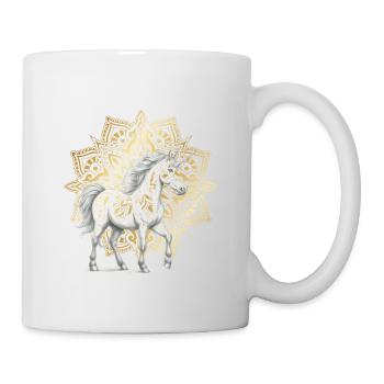 Mandala Licornes Licorne Cheval Chevaux Élégant - Mug blanc - blanc - Droite