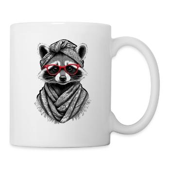 Mama Raccoon Raccoon Amoureux du raton laveur - Mug blanc - blanc - Droite