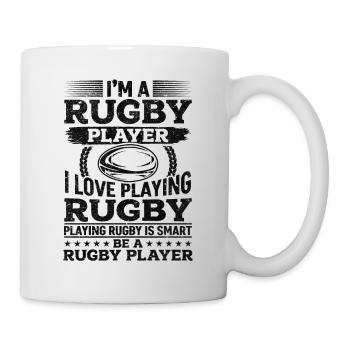 I'm a Rugby Player I love playing Rugby - Mug - white - Right