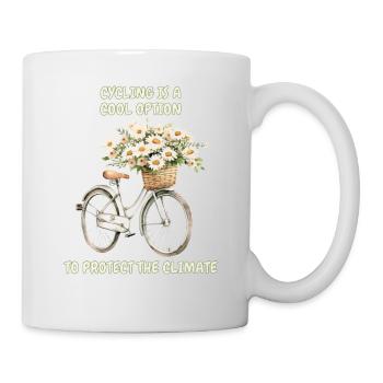 Radfahren ist eine coole Option, um das Klima zu schützen - Tasse - Weiß - Rechts