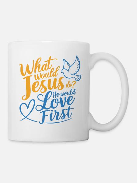 WWJD HWLF Jesus würde den Ersten Christen lieben - Tasse - Weiß