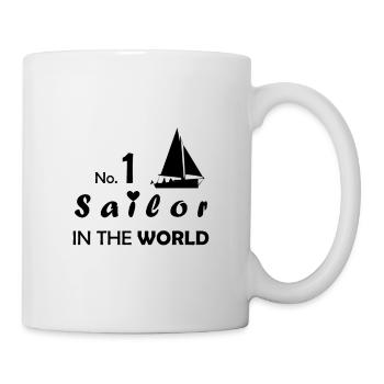 No1 Sailor in the World Segeln Segler Matrose - Tasse - Weiß - Rechts