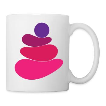 Rosafarbenes Stein-/Felsen-Logo - Tasse - Weiß - Rechts