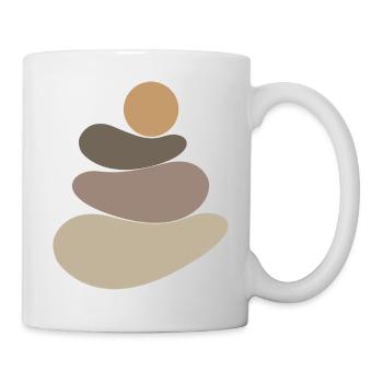 Braunes Stein-/Felsen-Logo - Tasse - Weiß - Rechts