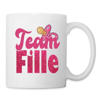 Team Fille | Baby Shower Fille - Mug blanc - blanc - Droite